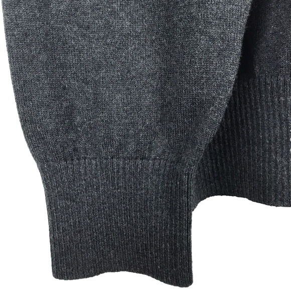 NWT Eddie Bauer Cotton Cashmere Sweater Pullover Button Knit Gray Men Large Tall - Picture 3 of 9